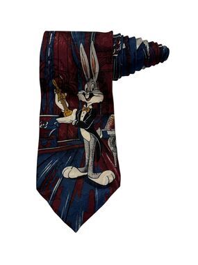 Looney Tunes Bugs Bunny Award Show You Oscar Vintage Cartoon Necktie